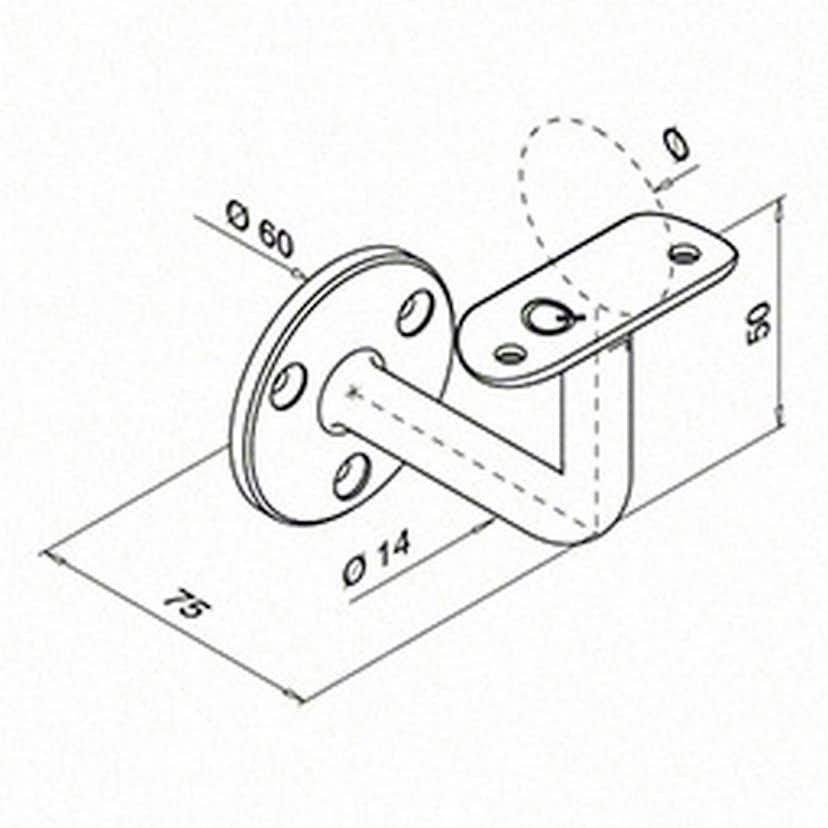 Väggfäste Herrljunga Ledstångsfabrik 0100 för Inomhusbruk