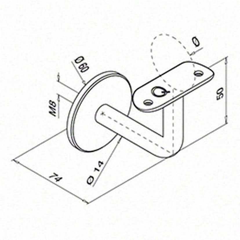 Väggfäste Herrljunga Ledstångsfabrik 0111-P för Inomhusbruk