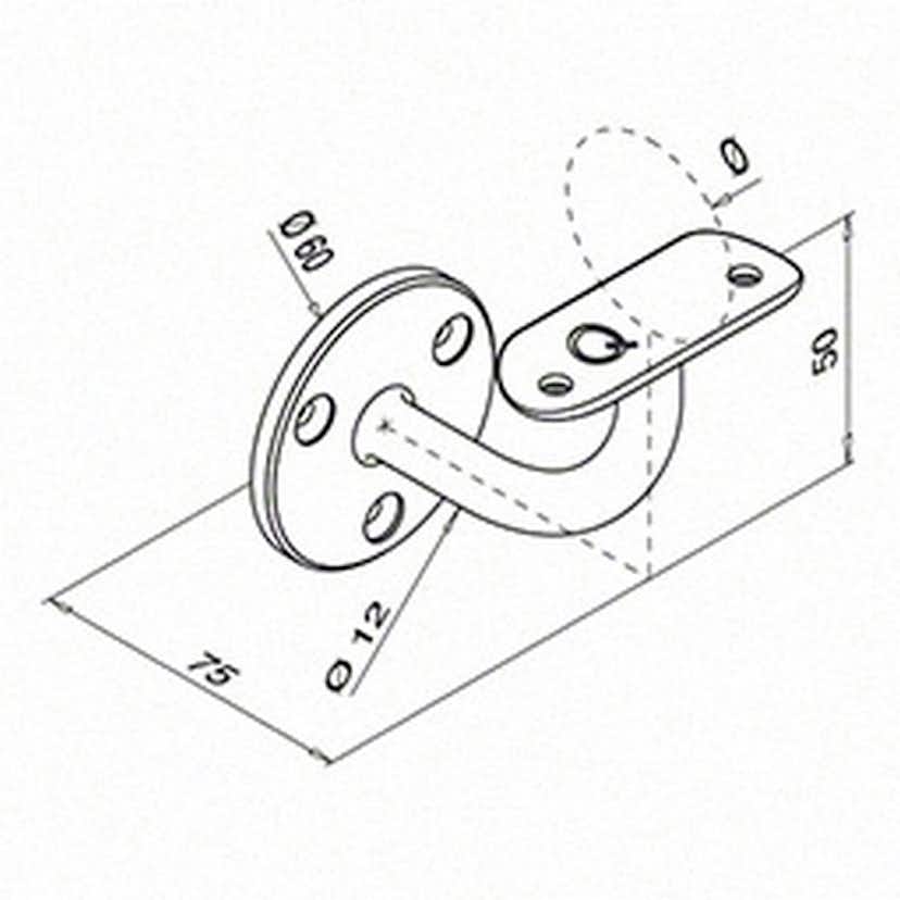 Väggfäste Herrljunga Ledstångsfabrik 0112 för Inomhusbruk