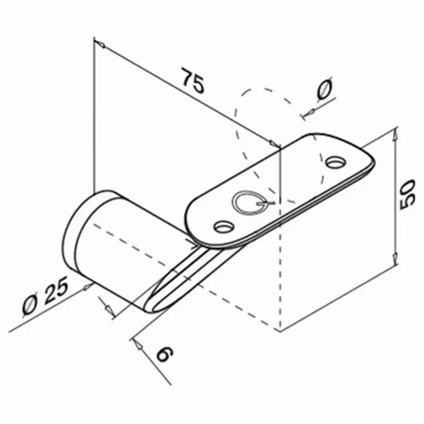 Väggfäste Herrljunga Ledstångsfabrik 0123 Inomhus Skålad