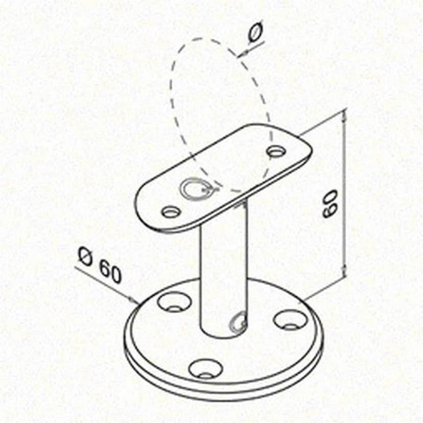 Barriärbeslag Herrljunga Ledstångsfabrik 0708-MB Skålad Inomhus
