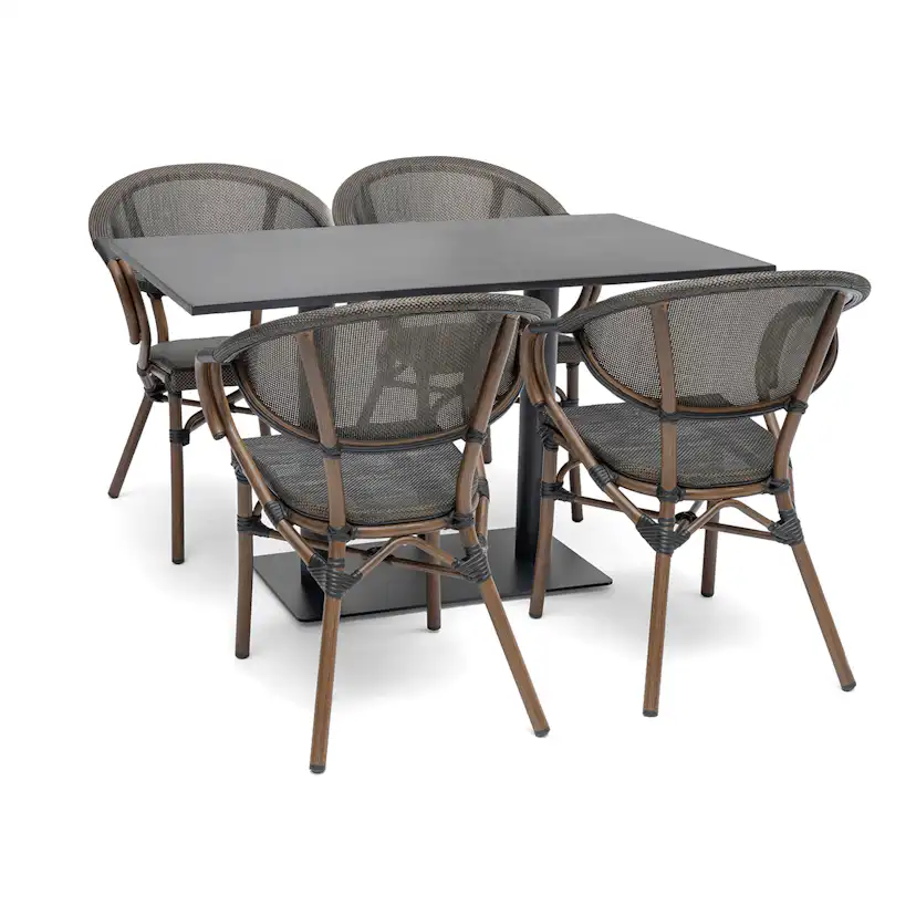 Caféset Hillerstorp Näsby med 4 st Äppelhed Trädgårdstolar