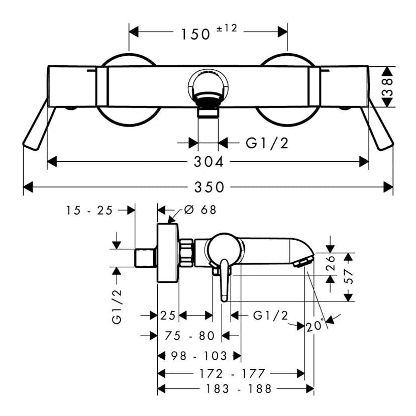 Dusch- och Badkarsblandare Hansgrohe Ecostat Comfort Care