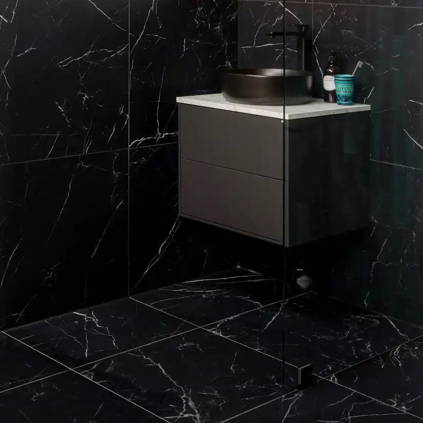 Klinker Fioranese Marmorea Port Laurent Effect Svart 60x60 cm R Matt