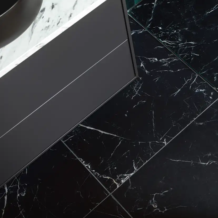 Klinker Fioranese Marmorea Port Laurent Effect Svart 60x60 cm R Matt