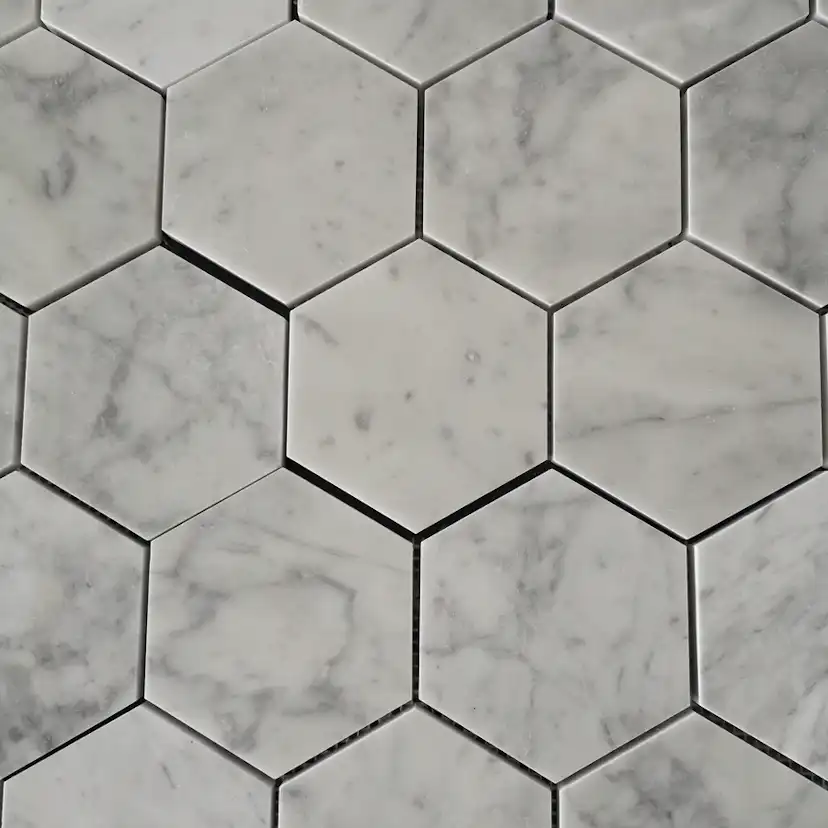 Carrara Mosaik Hexagon Polerad 10x11,5 cm