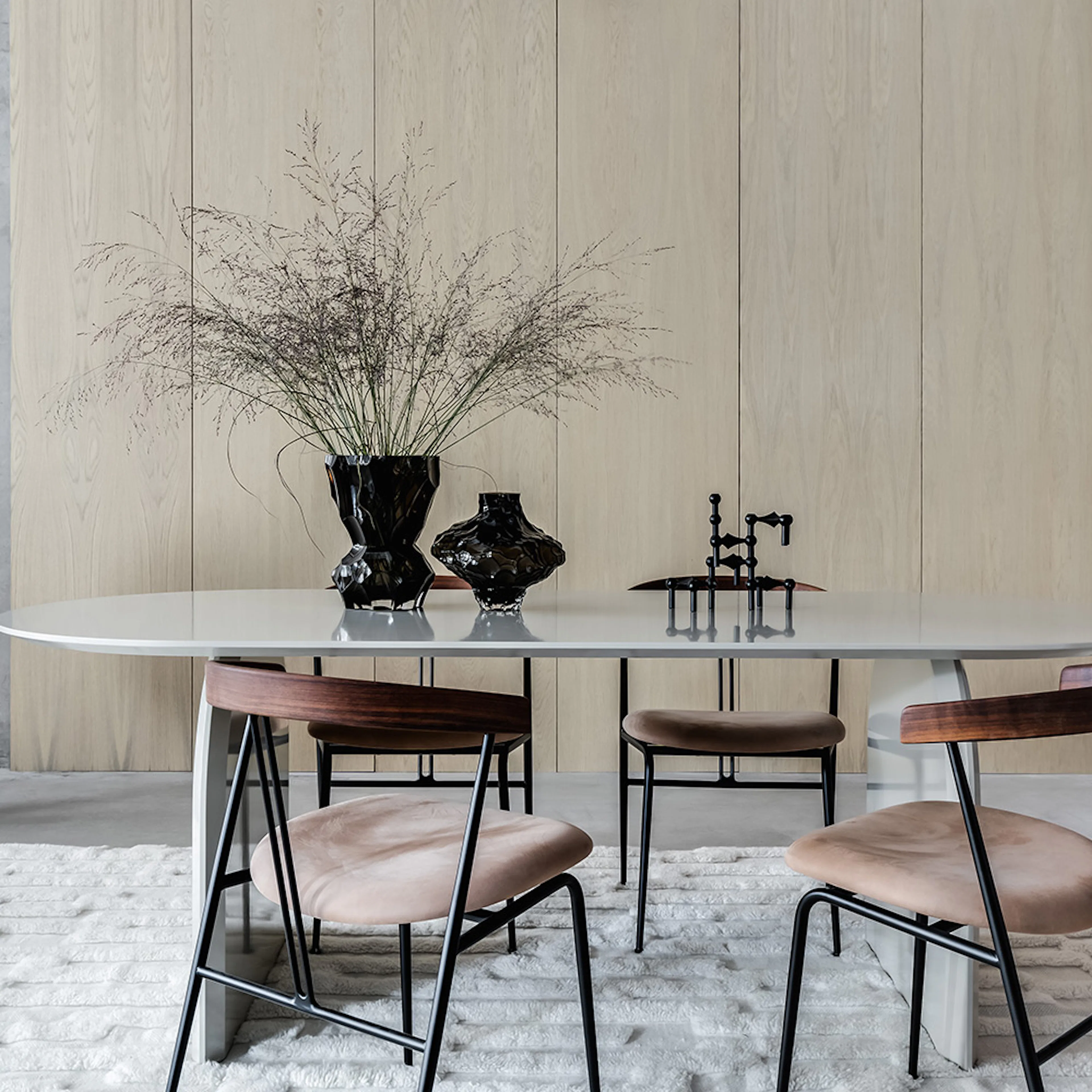 Designpanel Wood on wall Ek Vitlackad