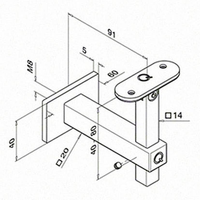 Väggfäste Herrljunga Ledstångsfabrik 4145 Inomhus Plan