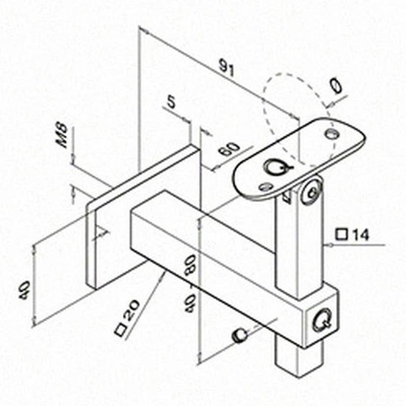 Väggfäste Herrljunga Ledstångsfabrik 4145 Inomhus Skålad