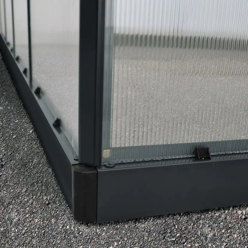 Växthus gop Mythos, Svart Aluminiumstomme med UV-Skyddade Polykarbonatskivor, 5,7 m²