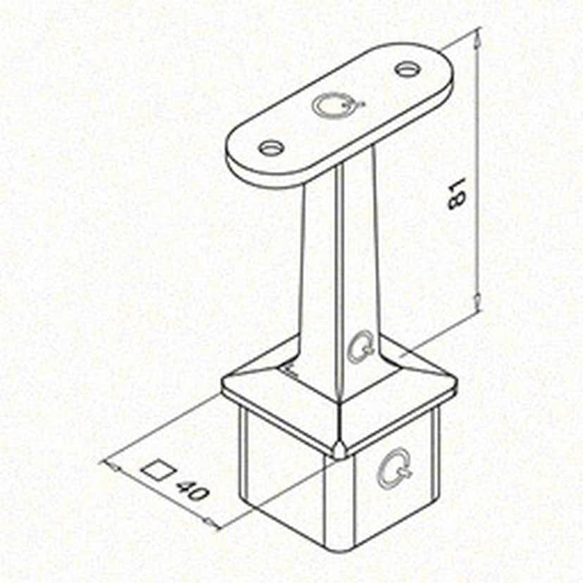 Toppfäste Herrljunga Ledstångsfabrik 4710 Inomhusbruk Plan