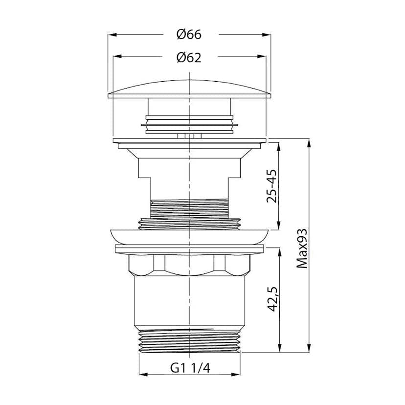 Bottenventil Hafa med Pop-up för Bräddavlopp