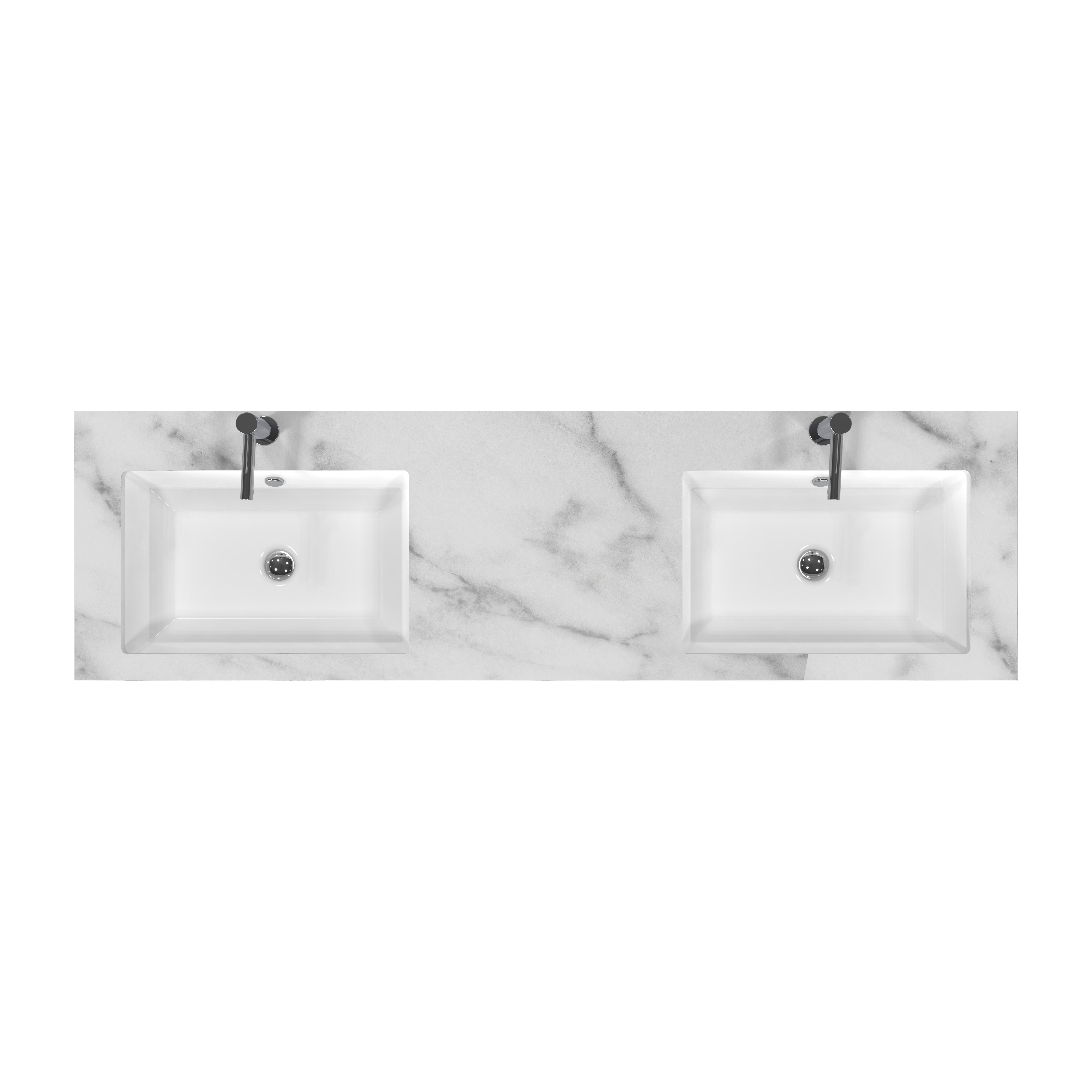 Bänkskiva Miller Badrum Sten City med 2 Underlimmade Tvättställ