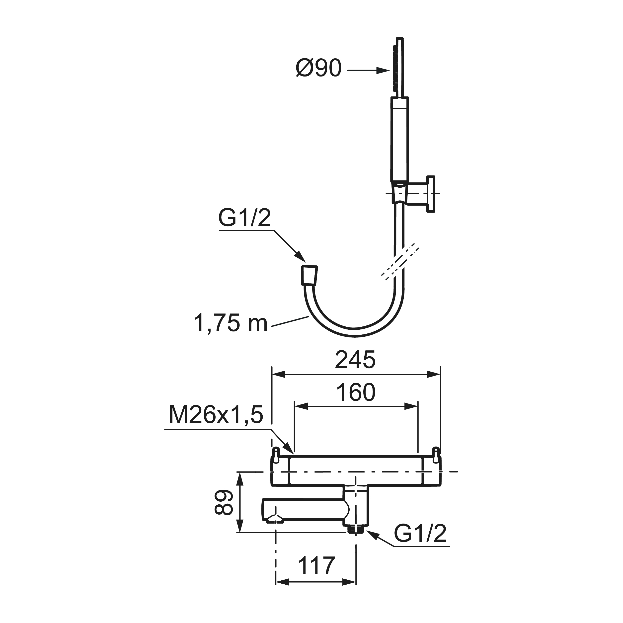 Badkarsblandare Mora INXX II