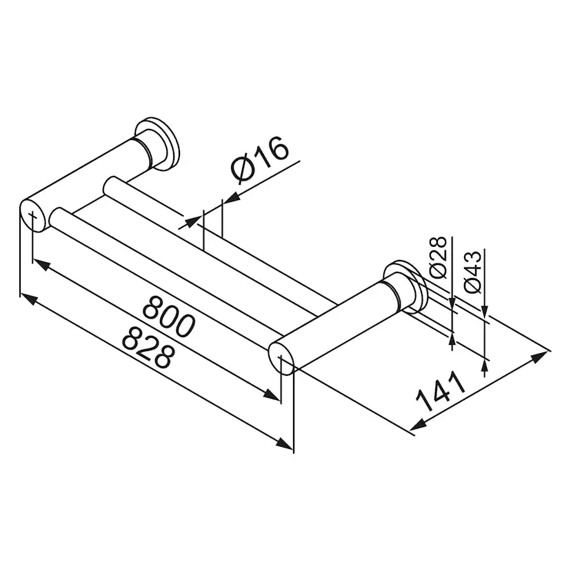 Handduksstång Mora INXX II Dubbel