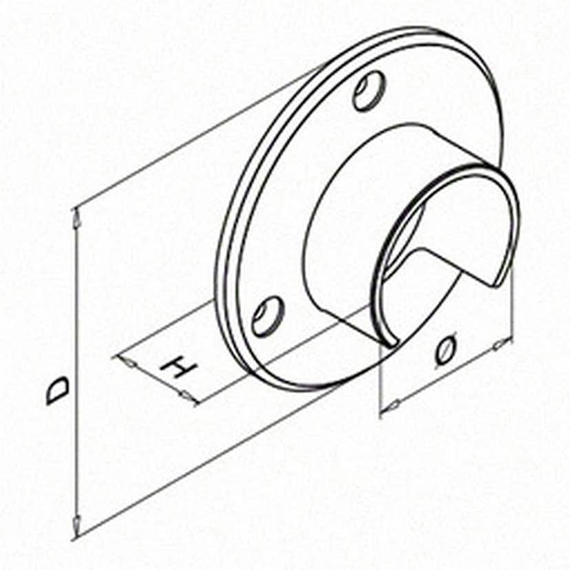 Väggfläns Herrljunga Ledstångsfabrik Överliggare med Notspår Inomhus 6505