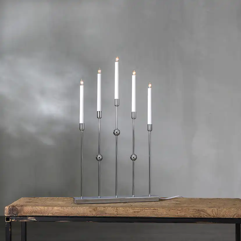 Ljusstake Star Trading Gustavo 5-armad Adventsljusstake