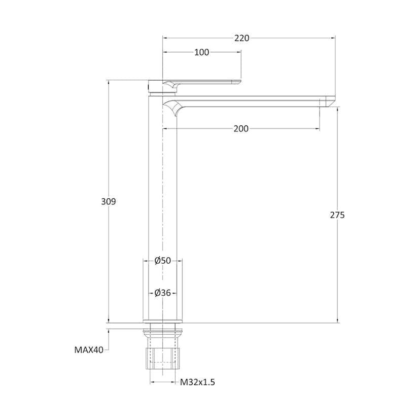 Tvättställsblandare Hafa Slim Hög