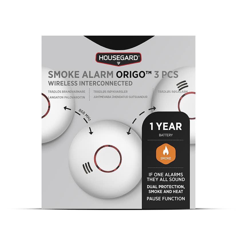 Brandvarnare Housegard Origo Trådlös Vit 3-pack