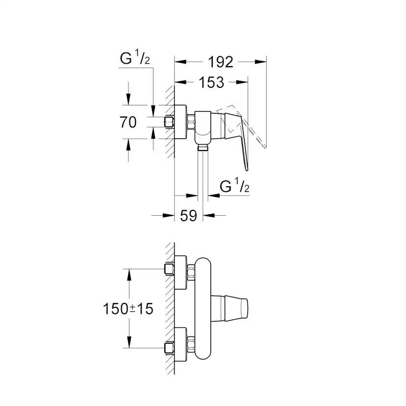 Duschblandare Grohe Eurosmart Cosmopolitan 150 cc
