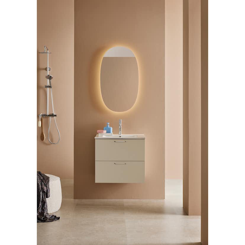 Tvättställsskåp Hafa Sand 2 Lådor med Tvättställ 600