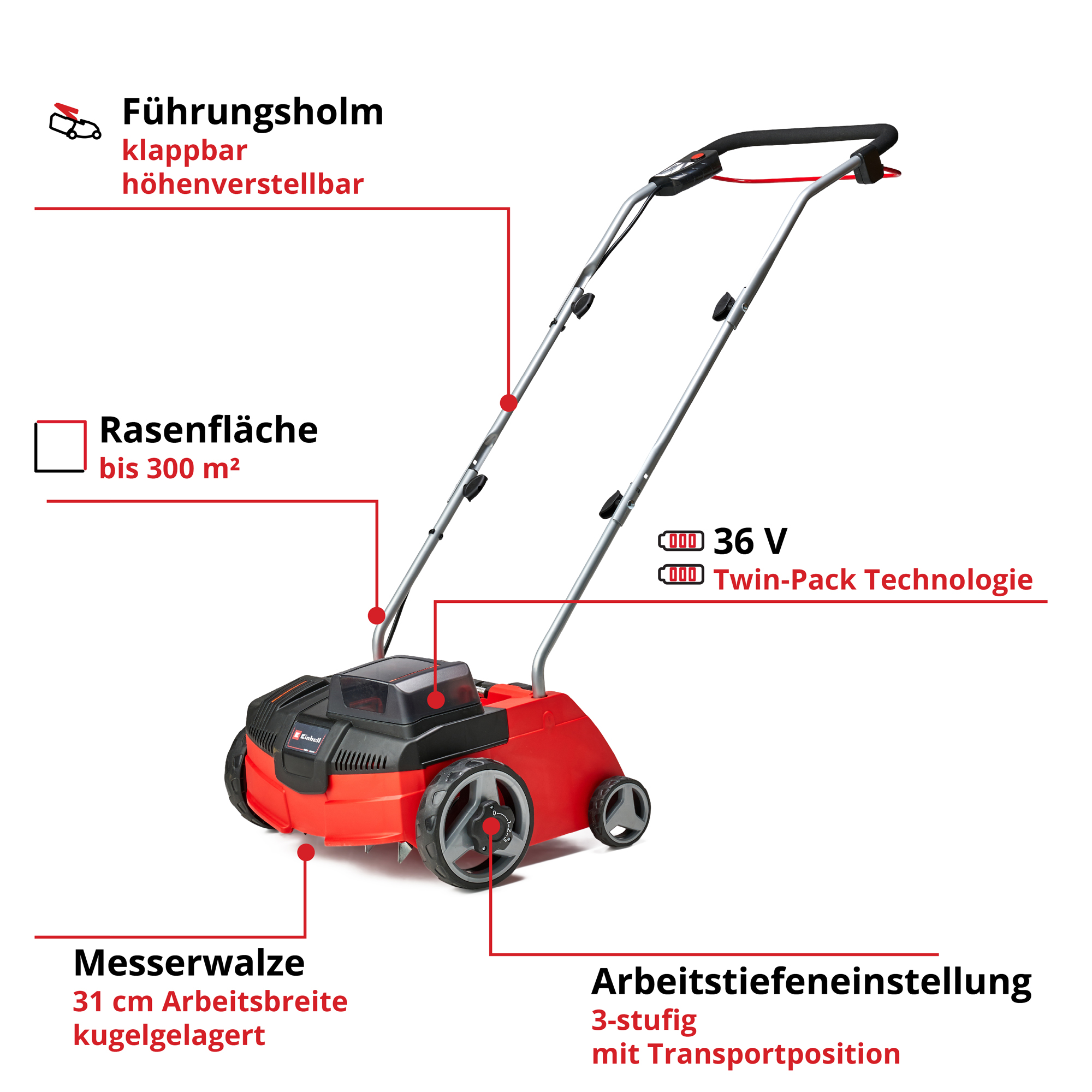 Vertikalskärare Einhell GE-SC 35/1 Solo utan Batteri