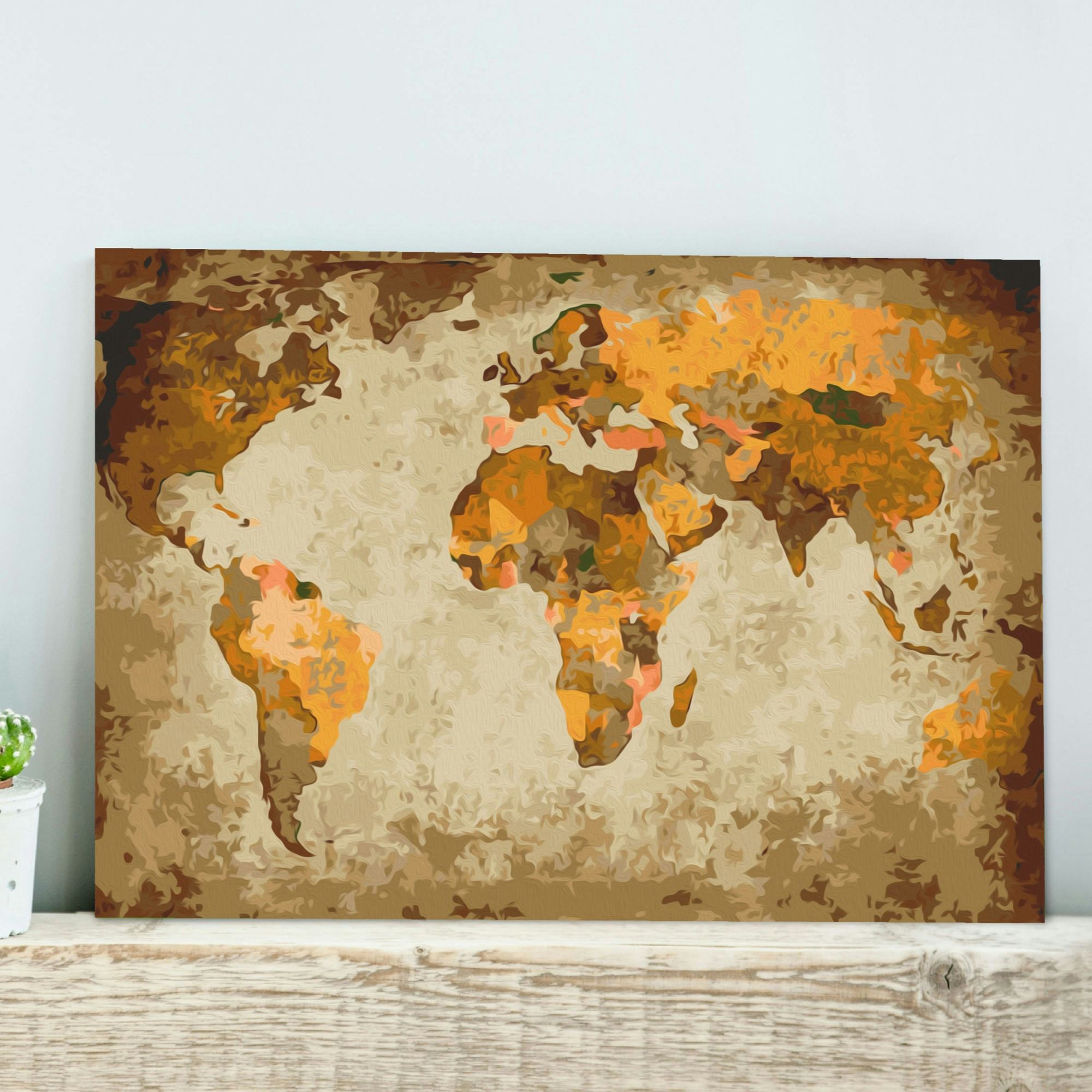 Gör-det-själv Målningar Arkiio Brown World Map