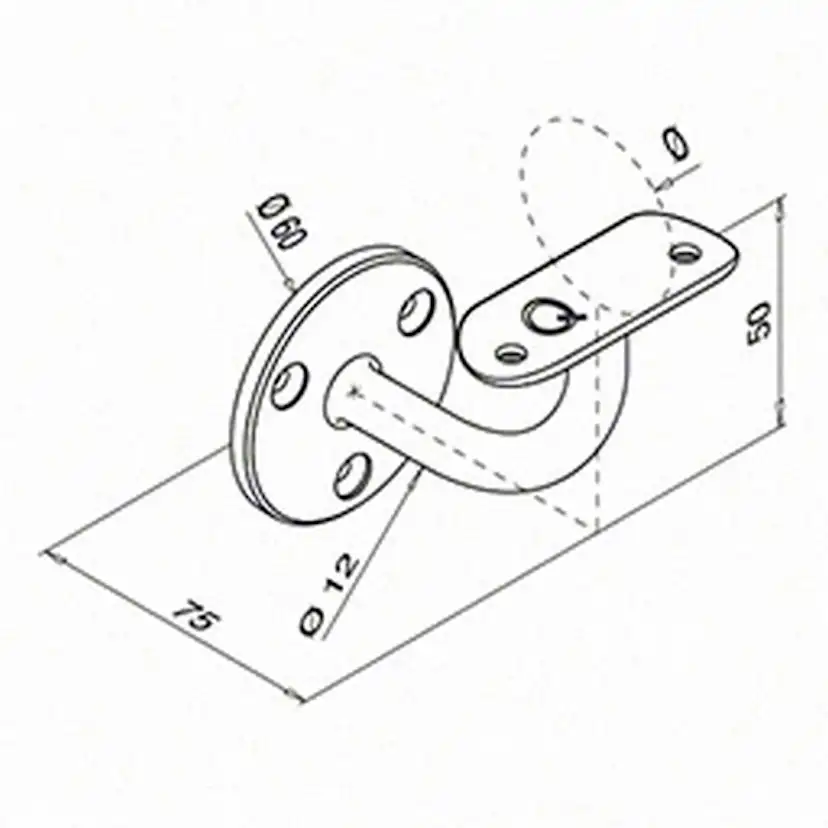Väggfäste Herrljunga Ledstångsfabrik 0112 för Utomhusbruk