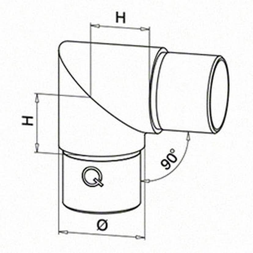 Hörnböj Herrljunga Ledstångsfabrik 90 gr Vass Rostfri mod 0301 Utomhus