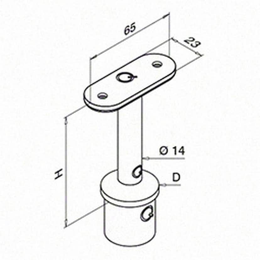 Toppfäste Herrljunga Ledstångsfabrik 0709 Utomhusbruk Plan