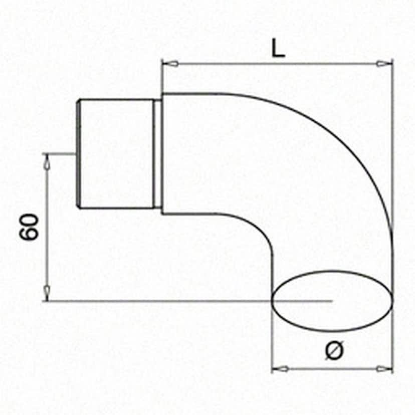 Ändböj Herrljunga Ledstångsfabrik Rostfri mod 0739 Utomhus