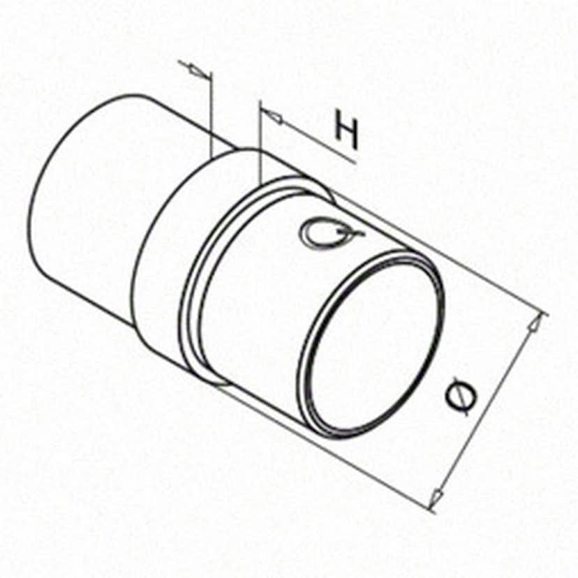 Rörförbindelse Herrljunga Ledstångsfabrik Rak Rostfri mod 0790 Utomhus