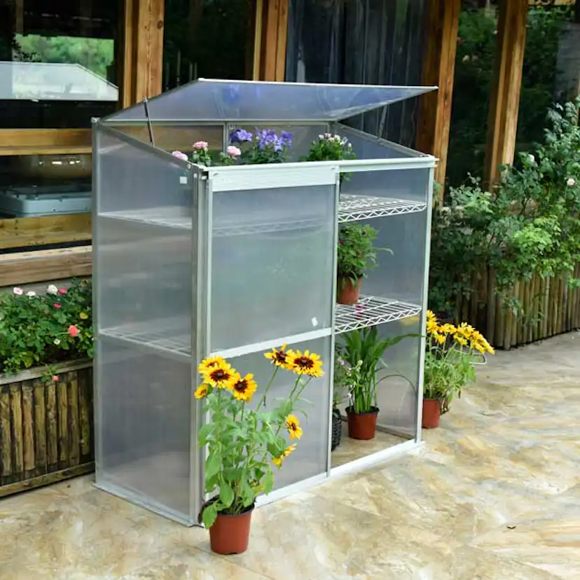 Växthus Metalcraft 0,75 kvm Silver Rektangulär