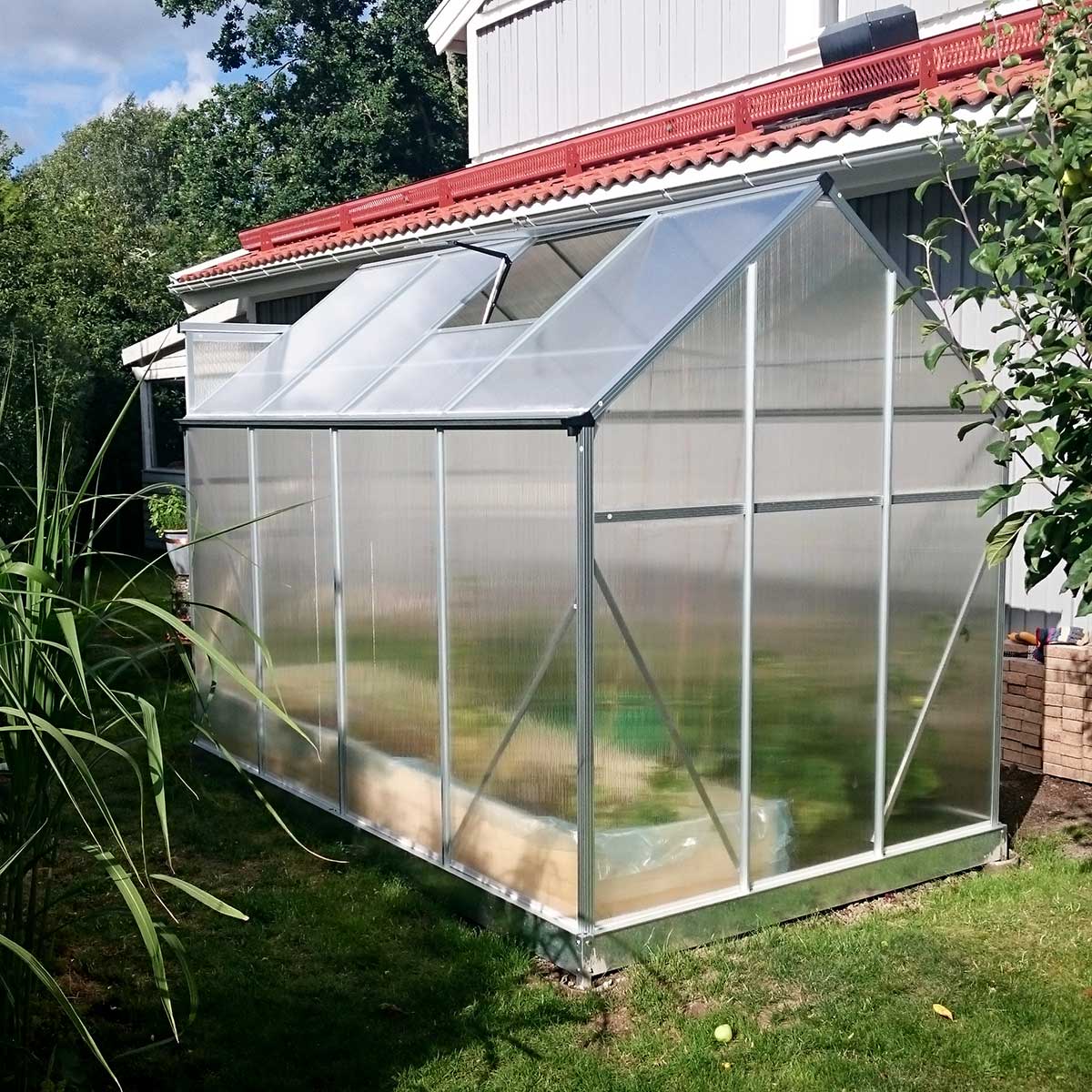 Växthus Metalcraft Rektangulär Aluminiumram med UV-Skyddad Kanalplast, 5,6 m²