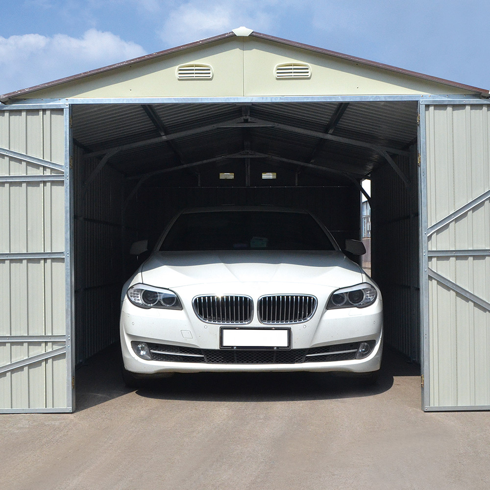 Garage Metalcraft 18m² Antracit/Vit Uteförråd