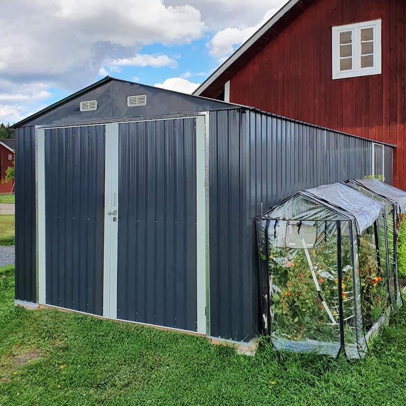 Garage Metalcraft 18m² Antracit/Vit Uteförråd