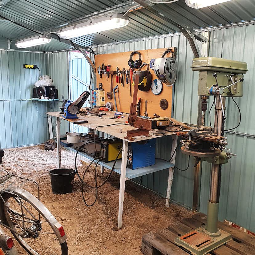 Garage Metalcraft 18m² Antracit/Vit Uteförråd