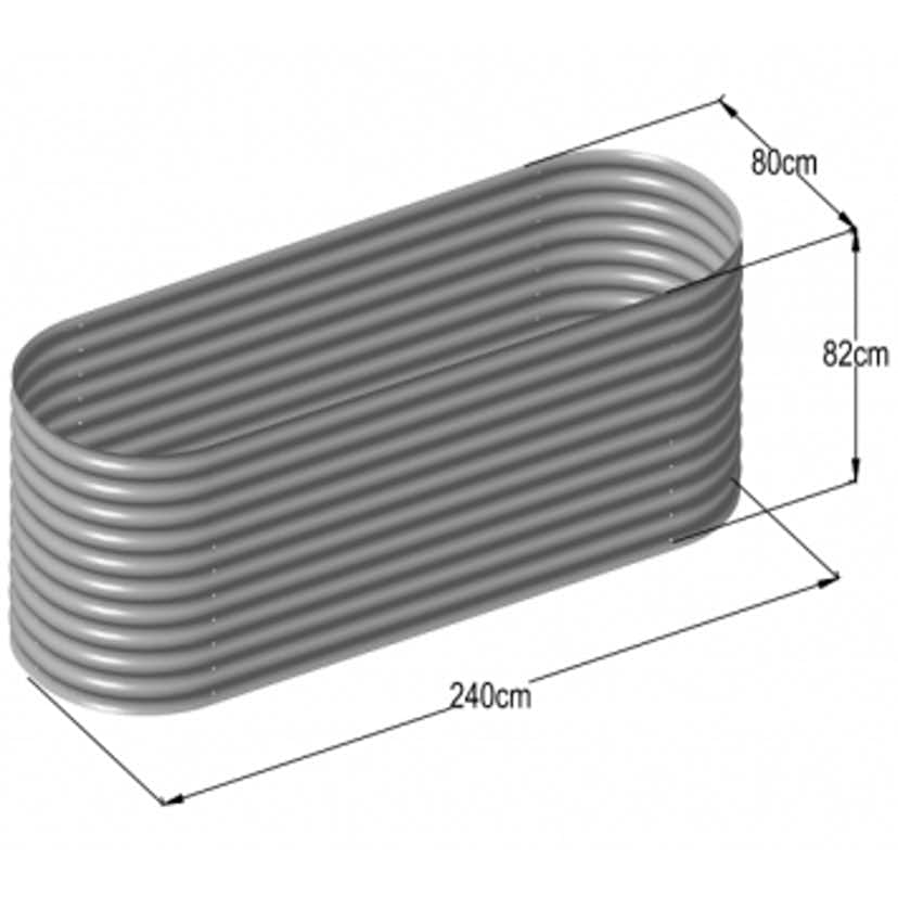 Odlingslåda Metalcraft Galvaniserat Stål 240 cm