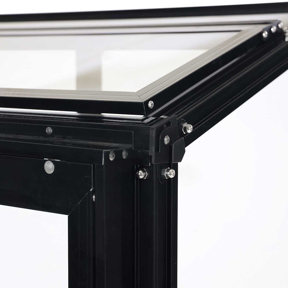 Växthus Metalcraft Svart Rektangulär Odlingsvitrin mot Vägg med Säkerhetsglas, 91x51x157 cm