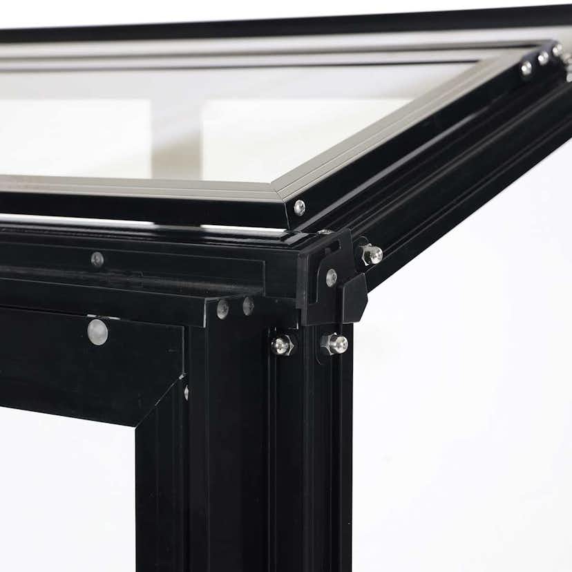 Växthus Metalcraft Svart Rektangulär Odlingsvitrin mot Vägg med Säkerhetsglas, 91x51x157 cm