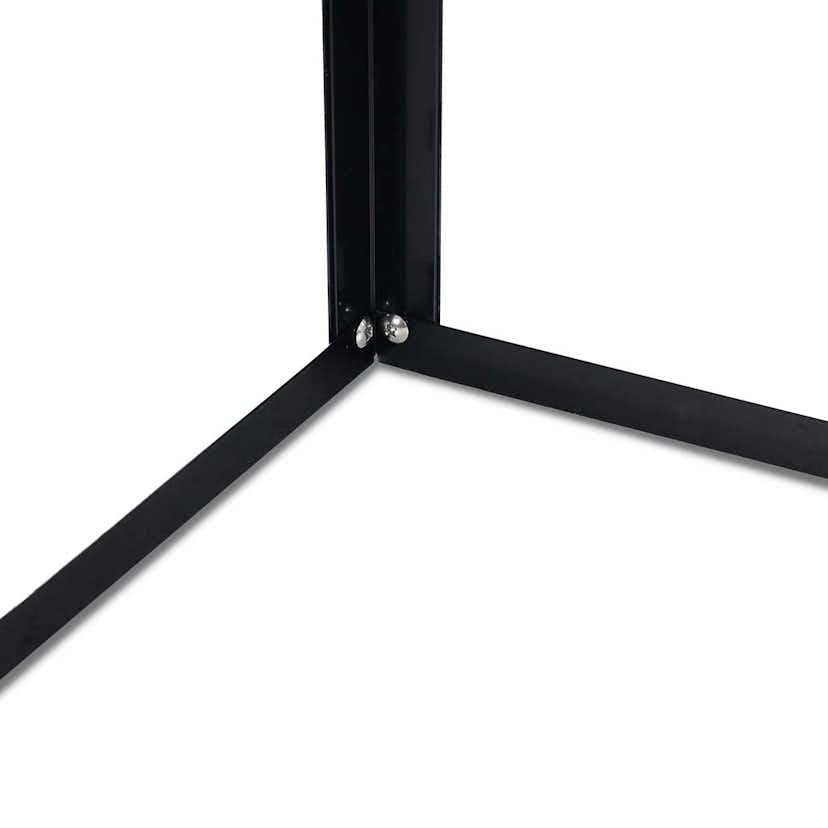 Växthus Metalcraft Svart Rektangulär Odlingsvitrin mot Vägg med Säkerhetsglas, 91x51x157 cm