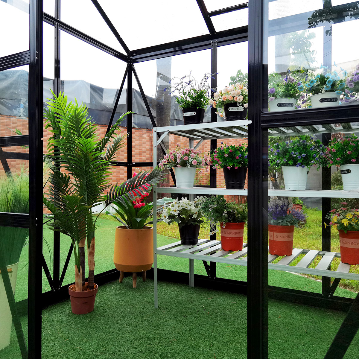 Växthus Metalcraft 3,5 kvm Svart Rektangulär