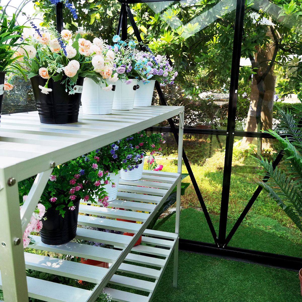 Växthus Metalcraft 3,5 kvm Svart Rektangulär