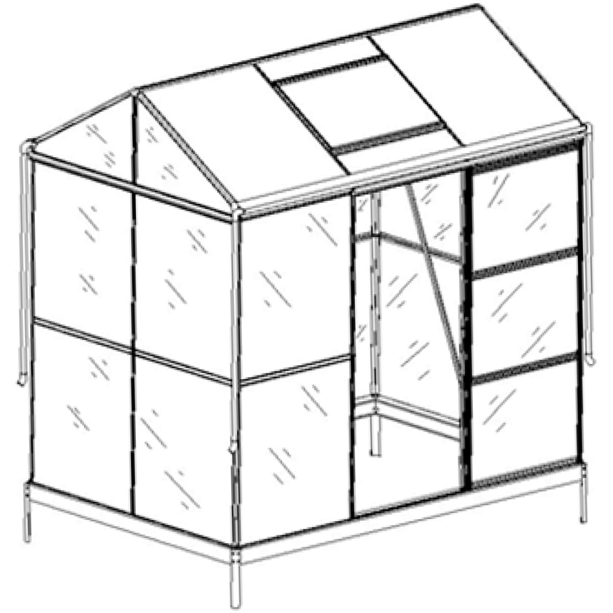 Växthus Metalcraft 3,5 kvm Svart Rektangulär