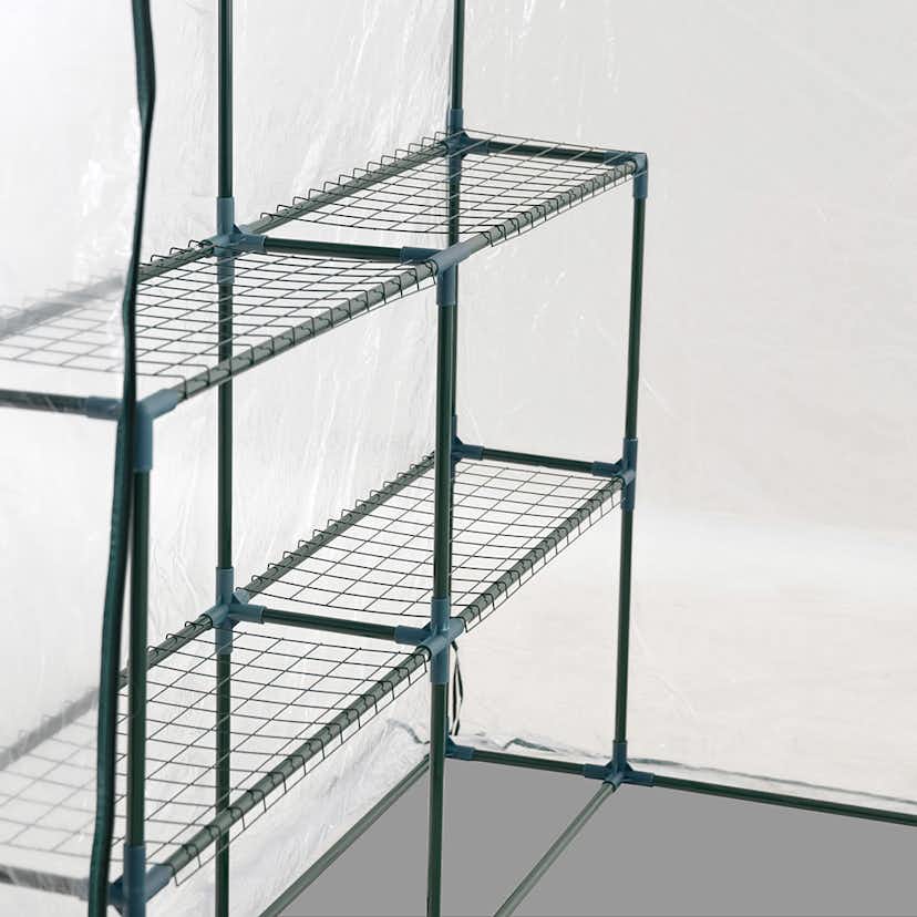 Plastväxthus Metalcraft 8 hyllor Transparent