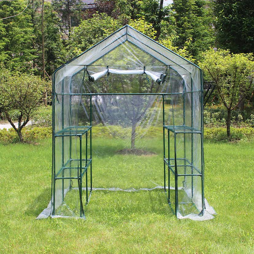 Plastväxthus Metalcraft 8 hyllor Transparent