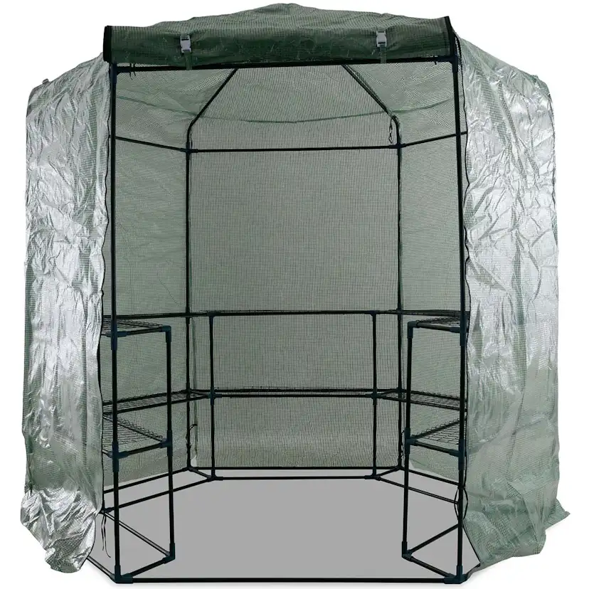 Växthus Metalcraft 3,8 kvm Grön Sexkantigt