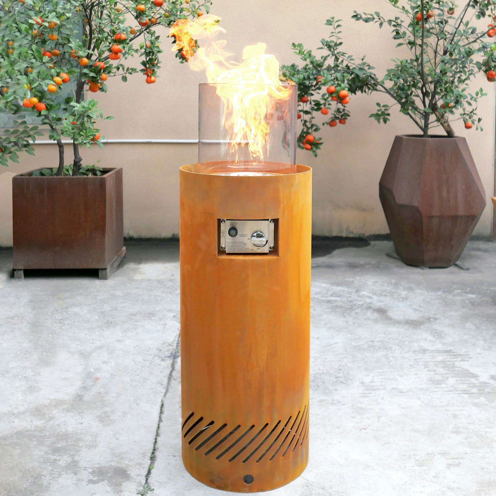 Eldstad Lyfco Cortenstål Gasoldriven Fredrika