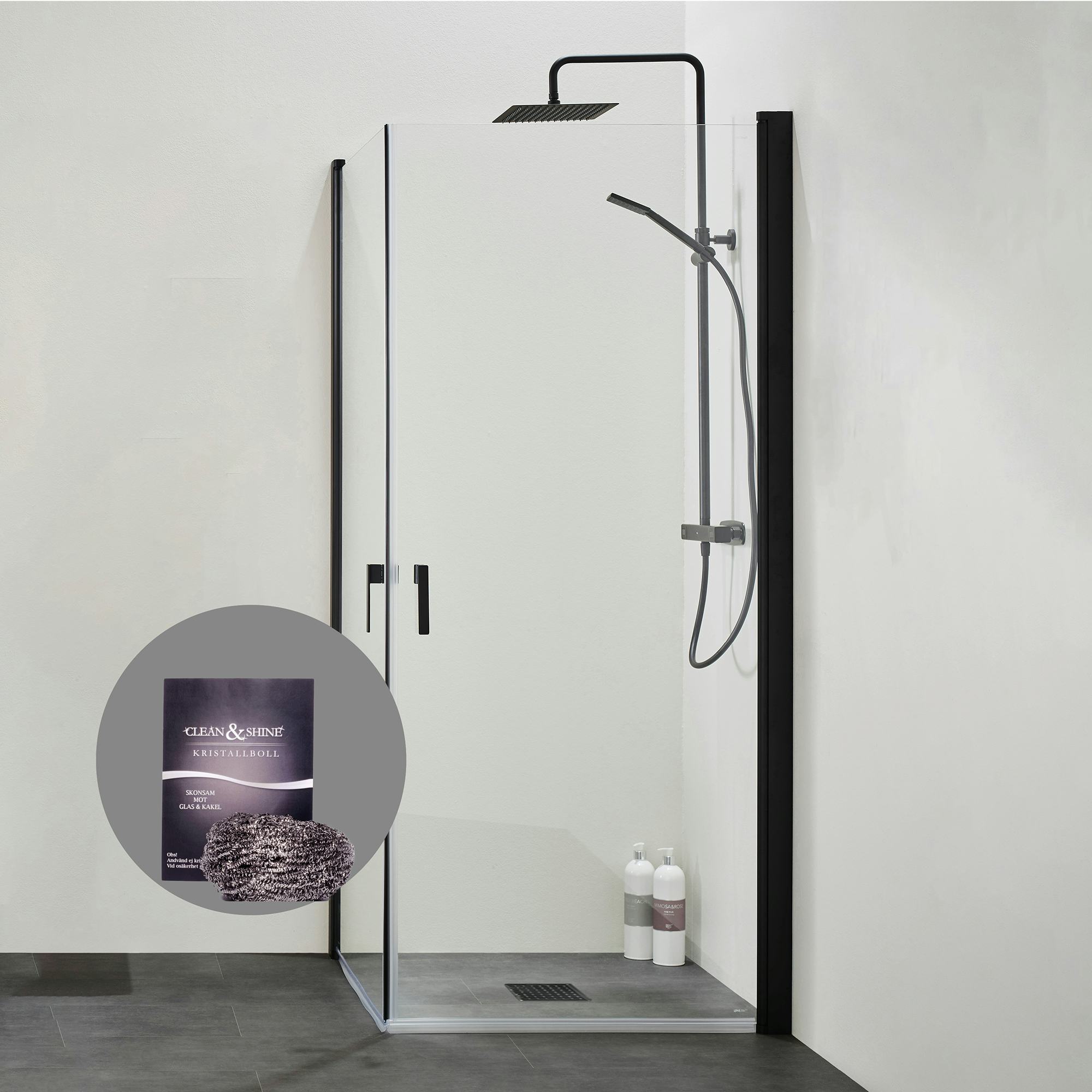 Duschpaket Hafa Duschhörn Igloo Pro med Kristallboll Clean & Shine