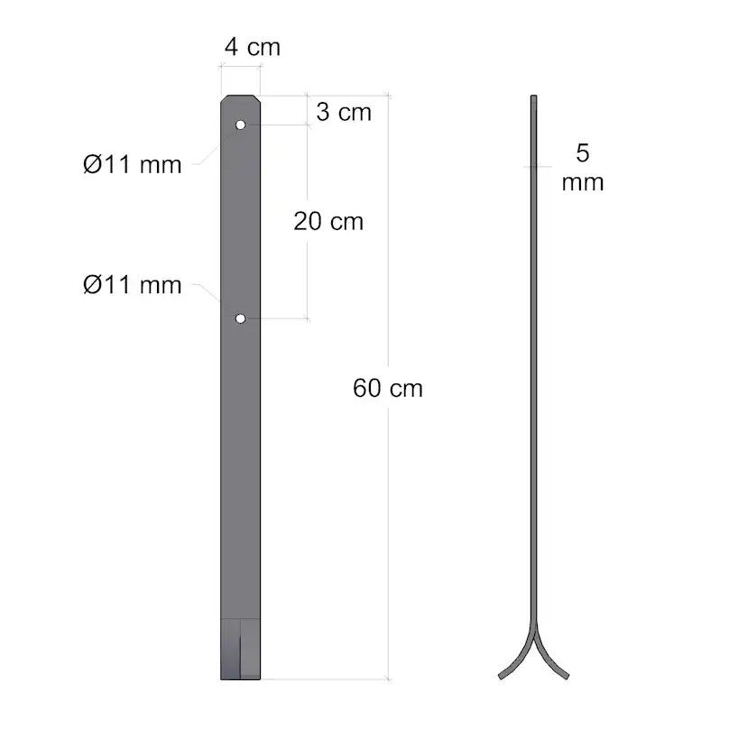 Stolpfot PLUS Universal Svart 2-pack